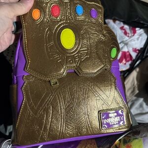 Loungefly Purple and Gold Avengers Backpack Thanos NWT